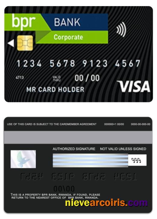 Rwanda BPR Bank corporate visa card